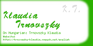 klaudia trnovszky business card